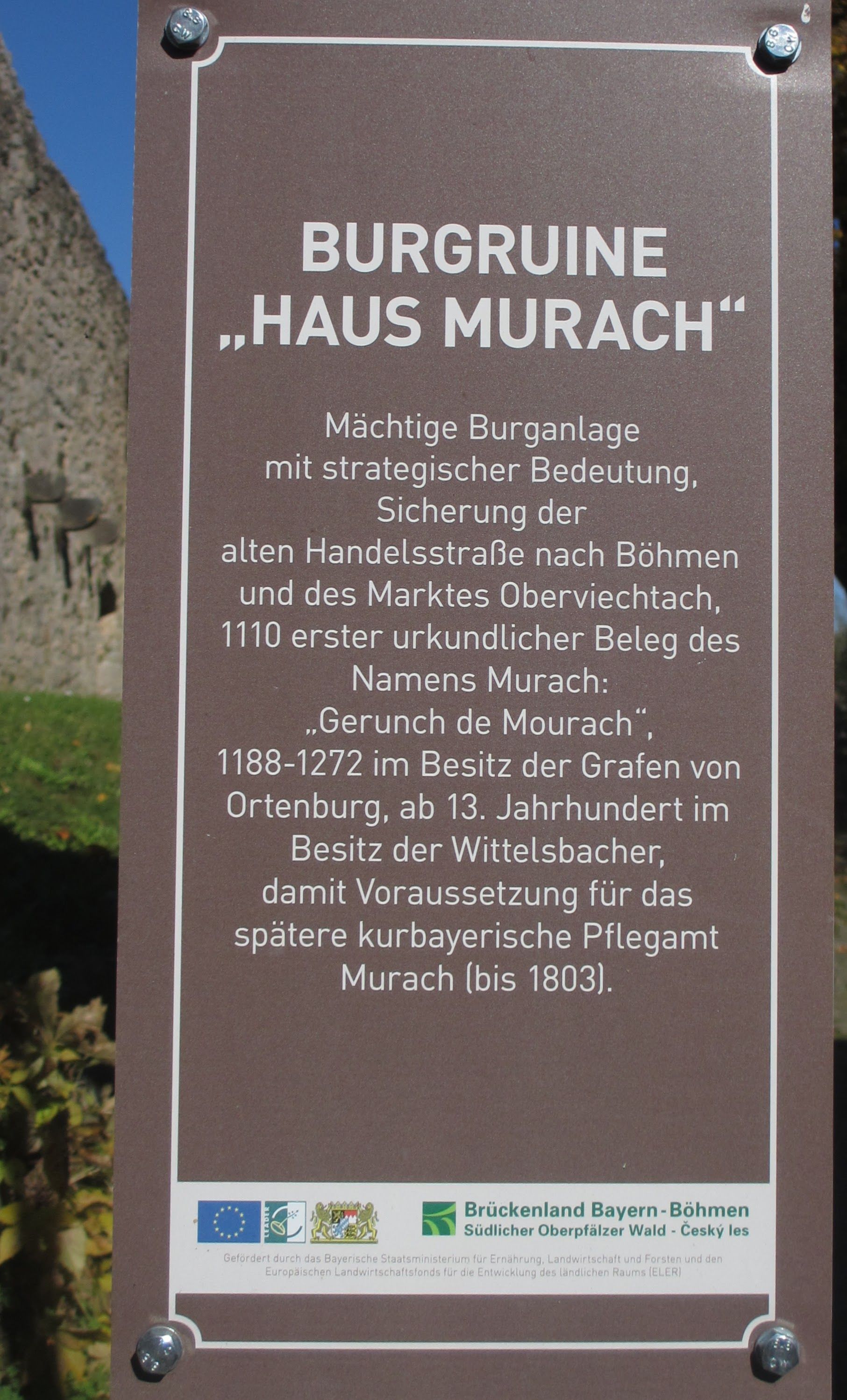 Tafel Ruine Murach Foto: BN